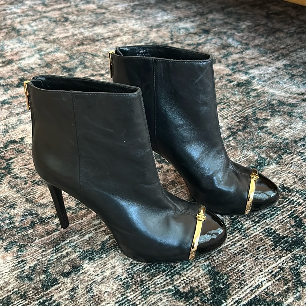 Tory Burch black leather booties